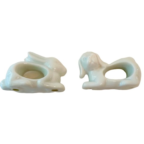 Vintage Napkin Rings Porcelain Animal Animals Set of 4 with Box 1984 - Picture 4 of 9